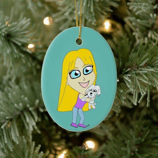 Adorno De Cerámica Chibi con un elemento emergente (Árbol)