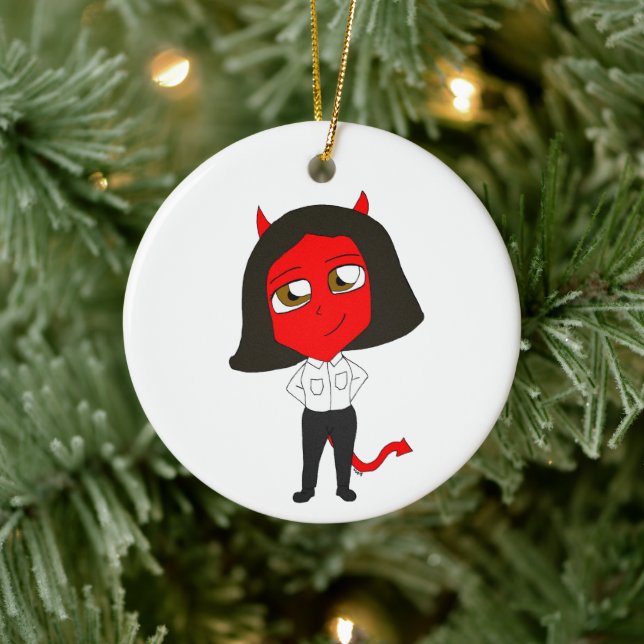 Adorno De Cerámica chibi devil chica (Árbol)
