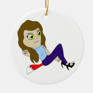 Adorno De Cerámica chibi foxy chica