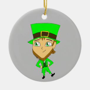 Adorno De Cerámica chibi leprechaun