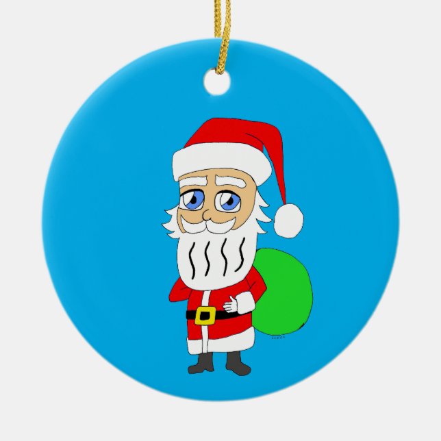 Adorno De Cerámica Chibi Santa Claus (Frente)