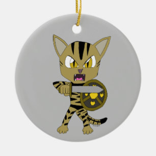 Adorno De Cerámica Chibi Warrior Cat