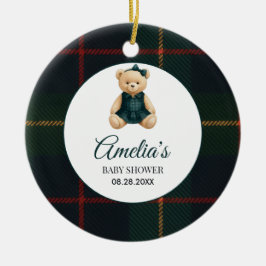 Adorno De Cerámica Chic Elegante Oso de Peluche Baby Shower 