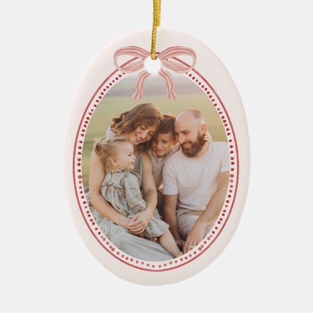 Adorno De Cerámica Chic Grandmillennial Christmas Oval Ornament (Frente)