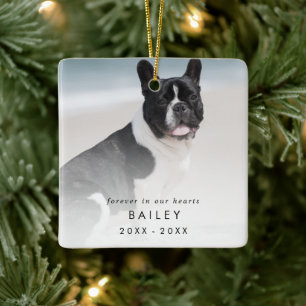 Adorno De Cerámica Chic Por Siempre en Nuestros Corazones Foto Perro 