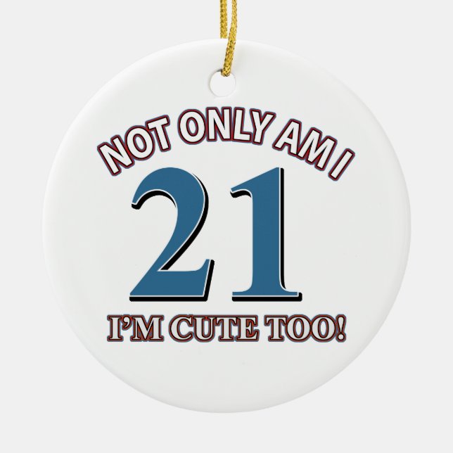 Adorno De Cerámica Chica 21 del cumpleaños (Frente)