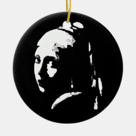 Adorno De Cerámica Chica abstracto con un Pearl Earring