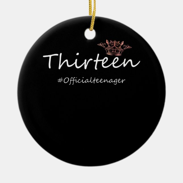 Adorno De Cerámica Chica adolescente divertida oficial de cumpleaños  (Frente)