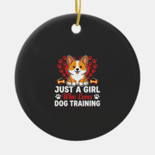 Adorno De Cerámica Chica Ama Entrenamiento de Perros Corgi