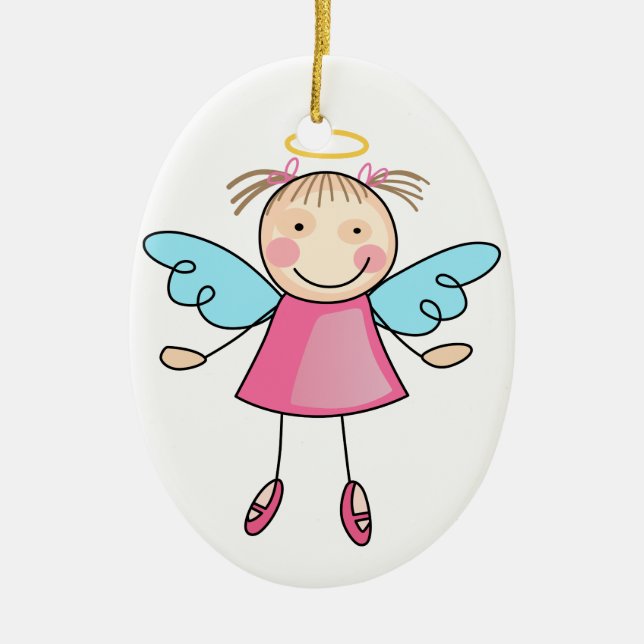 Adorno De Cerámica Chica Angel (Frente)