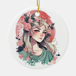 Adorno De Cerámica Chica Anime Linda