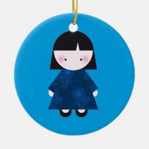 Adorno De Cerámica Chica chino lindo