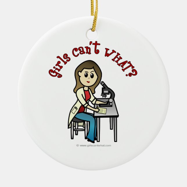 Adorno De Cerámica Chica científico ligero (Frente)