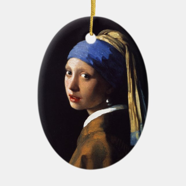 Adorno De Cerámica Chica con Pearl Earring, por Vermeer (Frente)