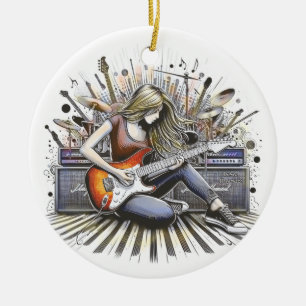 Adorno De Cerámica Chica con vibraciones musicales