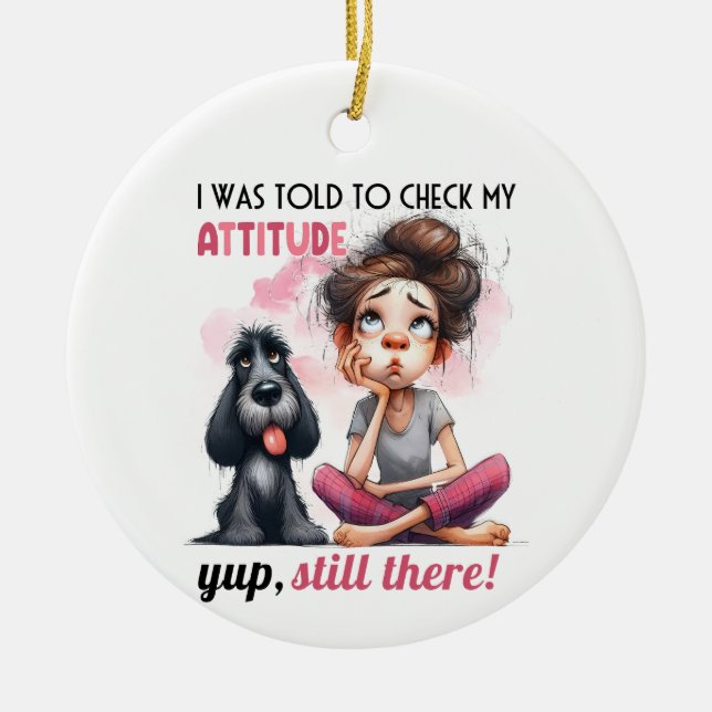 ADORNO DE CERÁMICA CHICA CUTO CON PERRO NEGRO SHAGGY (Frente)