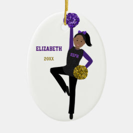 Adorno De Cerámica Chica DanceLine en negro, morado y oro