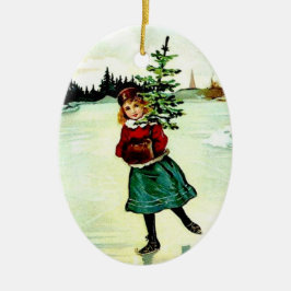 Adorno De Cerámica Chica de árbol de Navidad victoriano