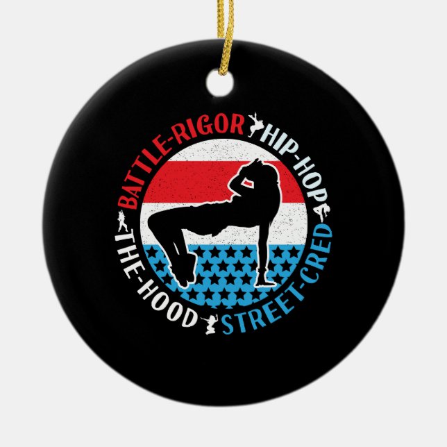 Adorno De Cerámica Chica de bailarina de Hip-Hop de break Dance (Frente)