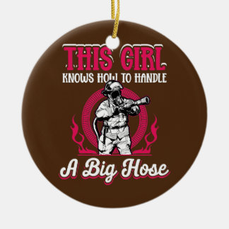 Adorno De Cerámica Chica De Bomberos Este Chica Sabe Cómo