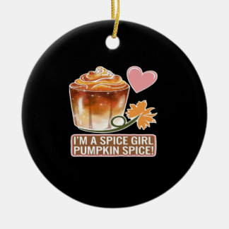 Adorno De Cerámica Chica de calabaza  otoño Pegatina latte