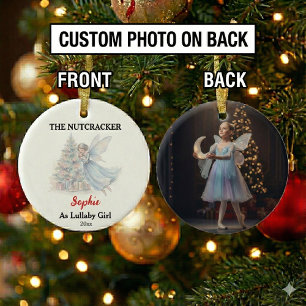 Adorno De Cerámica Chica de Canción de Cuna Cascanueces Foto Navidad