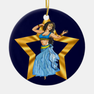 Adorno De Cerámica Chica de danza del vientre de la estrella