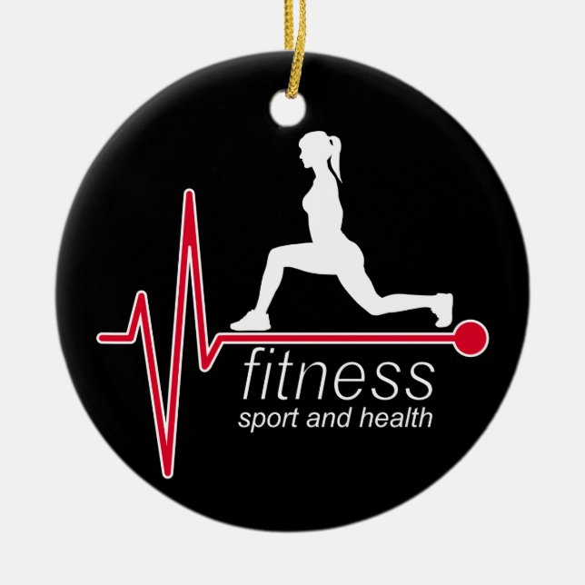 Adorno De Cerámica Chica de fitness (Frente)