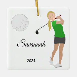 Adorno De Cerámica Chica de golf Blonde