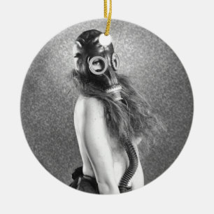 Adorno De Cerámica Chica de la careta antigás