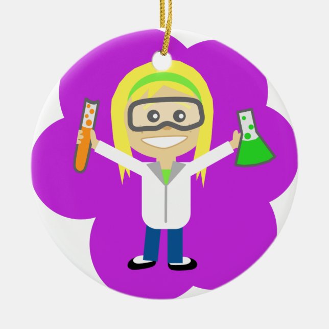 Adorno De Cerámica Chica de la ciencia (Frente)