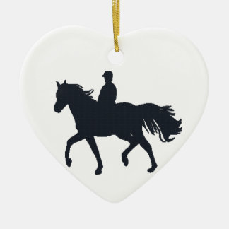 Adorno De Cerámica Chica de la equitación en caballo