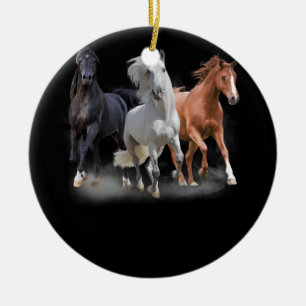 Adorno De Cerámica Chica de la granja ecuestre de rodeo de caballos L
