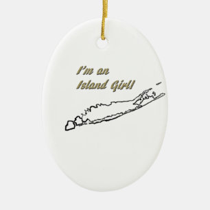 Adorno De Cerámica Chica de la isla (Long Island)