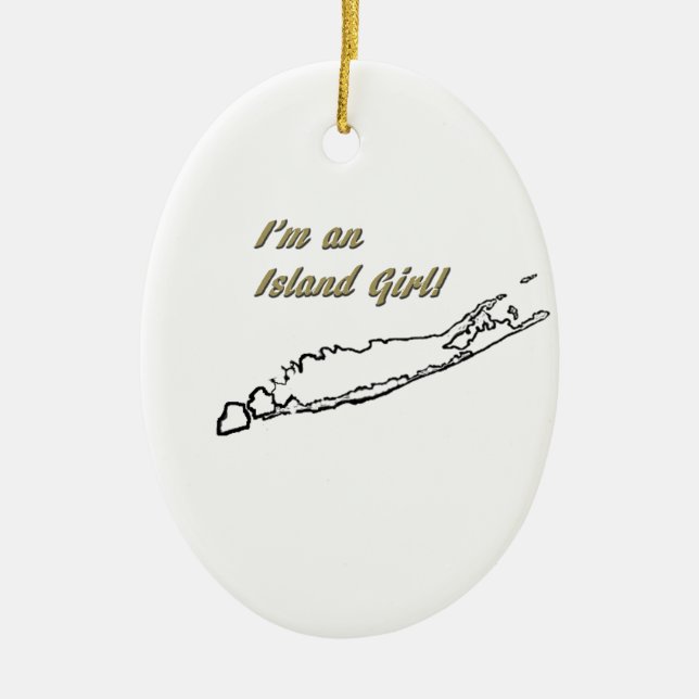 Adorno De Cerámica Chica de la isla (Long Island) (Frente)