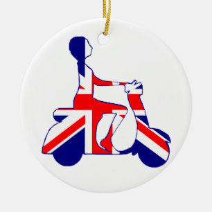 Adorno De Cerámica Chica de la vespa de Union Jack