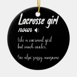 Adorno De Cerámica Chica De Lacrosse Para Mujeres Para Lax