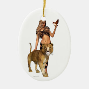 Adorno De Cerámica Chica de leones