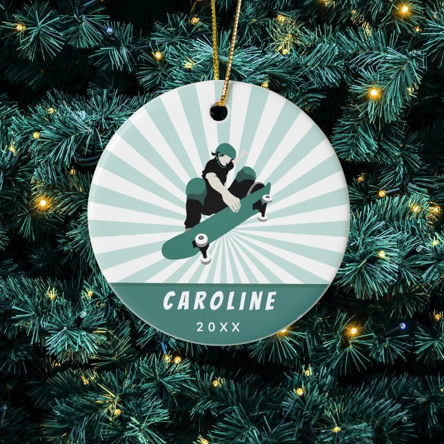 Adorno De Cerámica Chica de patinaje Personalizado Skater Nombre de l (Subido por el creador)