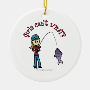 Adorno De Cerámica Chica de pesca ligera