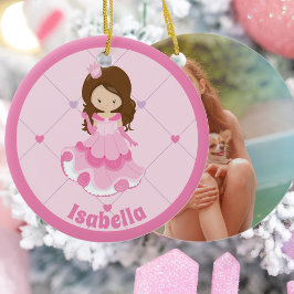Adorno De Cerámica Chica de princesa linda foto de Personalizado rosa