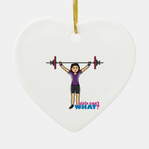 Adorno De Cerámica Chica de Weightlifter - Medio
