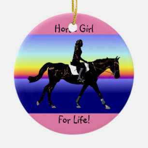 Adorno De Cerámica ¡Chica del caballo para la vida!