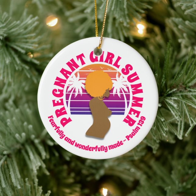 Adorno De Cerámica CHICA EMBARAZADA SUMER Biblia cristiana Verso (Árbol)