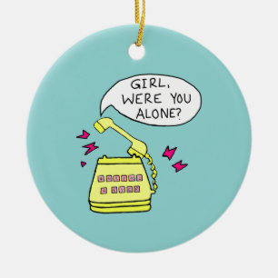 Adorno De Cerámica Chica ¿Estabas Solo? Logo de Navidad