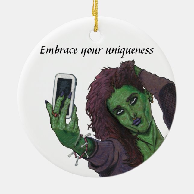 Adorno De Cerámica Chica Goblin teléfono celular Selfie Fantasía Orna (Atrás)