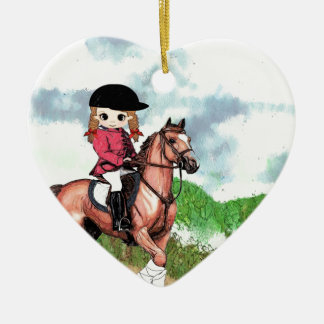 Adorno De Cerámica Chica inglés del montar a caballo