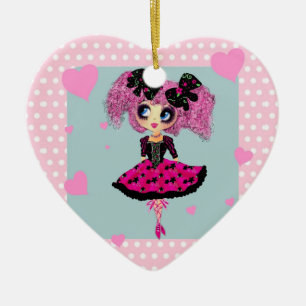 Adorno De Cerámica Chica Kawaii PinkyP - princesa de baile