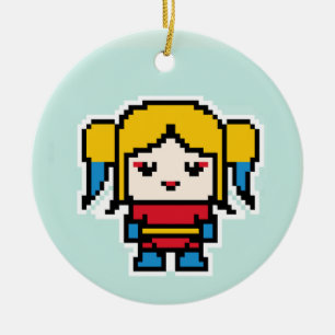 Adorno De Cerámica Chica mala pixelada linda