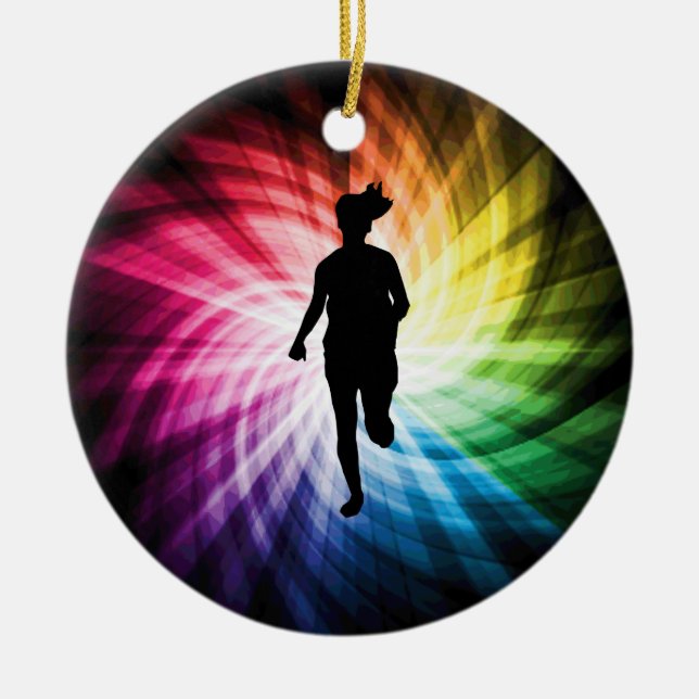 Adorno De Cerámica Chica Marathon Runner (Frente)